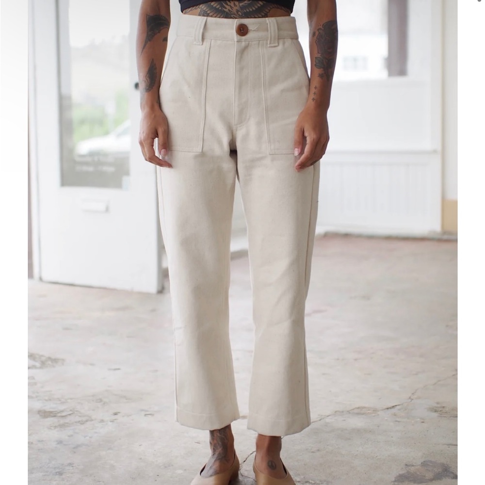 Beaton Linen utility pant in Alabaster